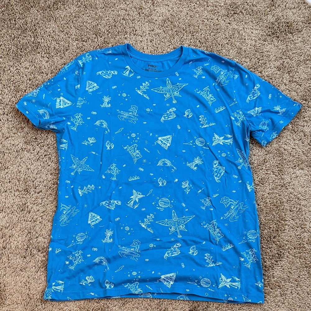 Pandora Blue T-Shirt with White Designs